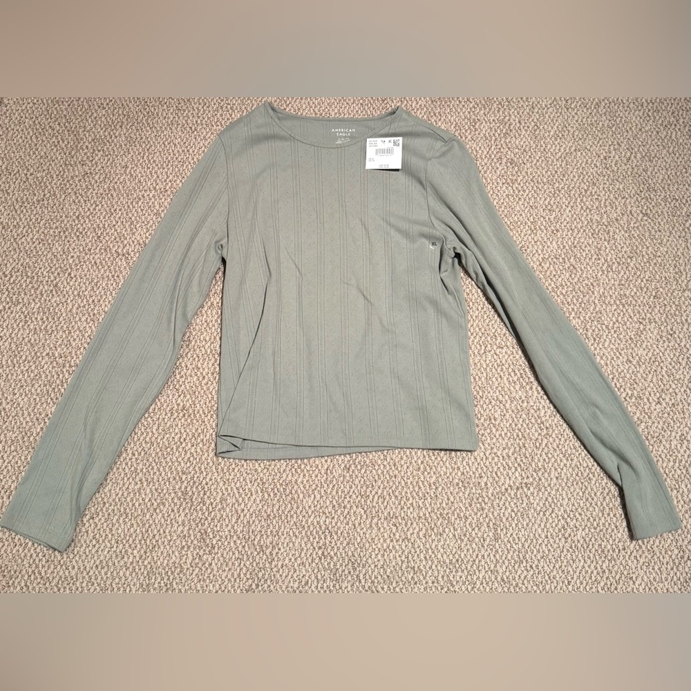 American Eagle Light Green Textured Top